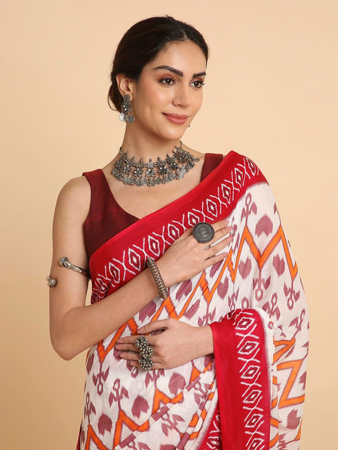 Vasthrlay Lightweight Breathable Traditional Printed Saree