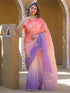 Vasthrlay Embroidery Scalloped Unstitched Turquoise Saree