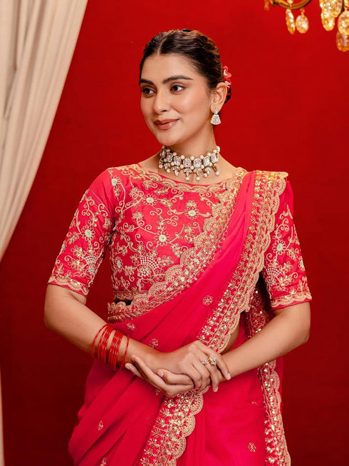Vasthrlay Weaving Dark Saree