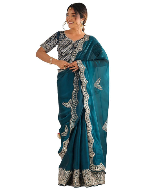 Vasthrlay Embroidered Black Saree