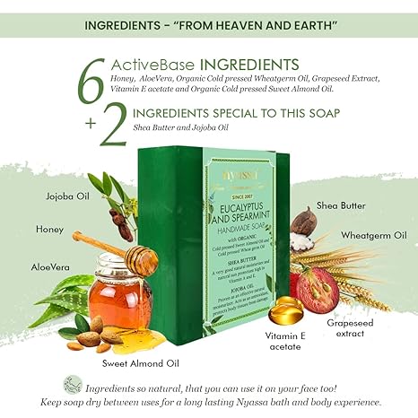 Nyassa Eucalyptus and Spearmint Handmade Natural Bathing Soap