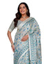 Vasthrlay Womens Printed Unstitched White Saree