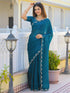 Vasthrlay Scalloped Embroidery Yellow Saree