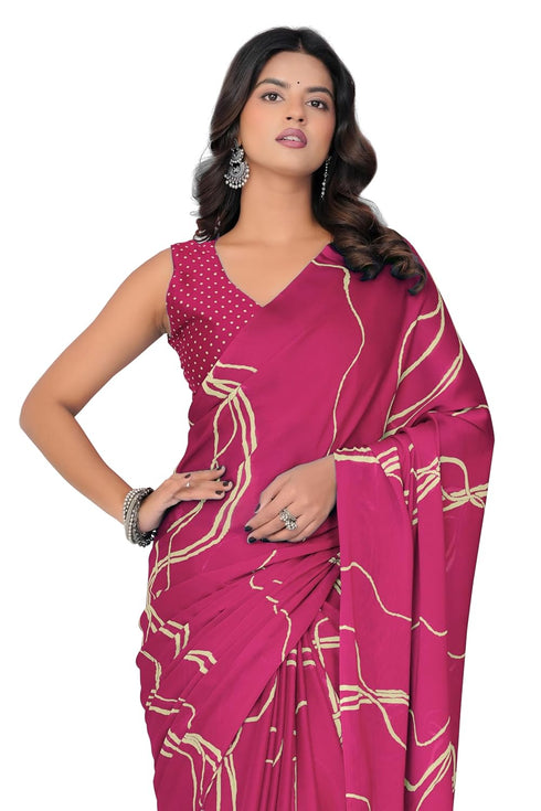 Vasthrlay Fashion Georgette Geometric Dusty Ethnic Wear