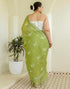 Vasthrlay Womens Printed Unstitched Orange Saree