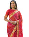 Vasthrlay Bandhani Embroidery Unstitched Pink Saree