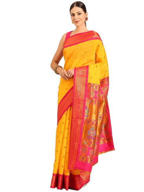 Vasthrlay Paithani Orange Saree