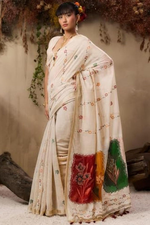 Vasthrlay Kanjivaram Cotton Unstitched Ethnic Wear