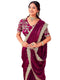 Vasthrlay Sequins Embroidery Unstitched Purple Saree