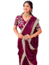 Vasthrlay Sequins Embroidery Unstitched Purple Saree