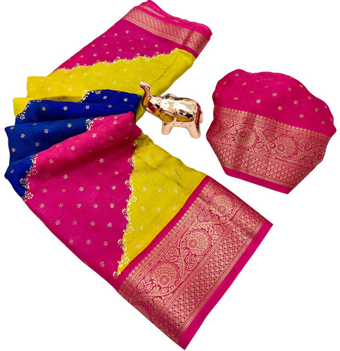 Vasthrlay Bandhani Kanjivaram Weaving