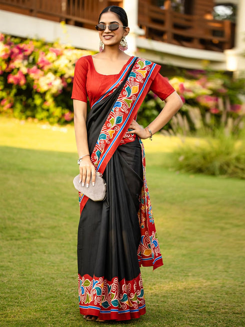 Vasthrlay Madhubani Printed Unstitched Hs Ethnic Wear