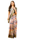 Vasthrlay Multicolour Geometric Print Polyester Saree With Dull Gold Zari Border And Unstitched Blouse Piece