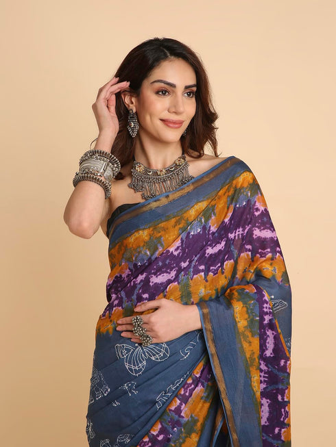 Vasthrlay Lightweight Breathable Traditional Printed Saree
