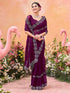 Vasthrlay Shimmer Chiffon Unstitched Maroon Saree
