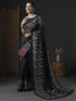 Vasthrlay Botanical Printed Unstitched Black Hs Ethnic Wear
