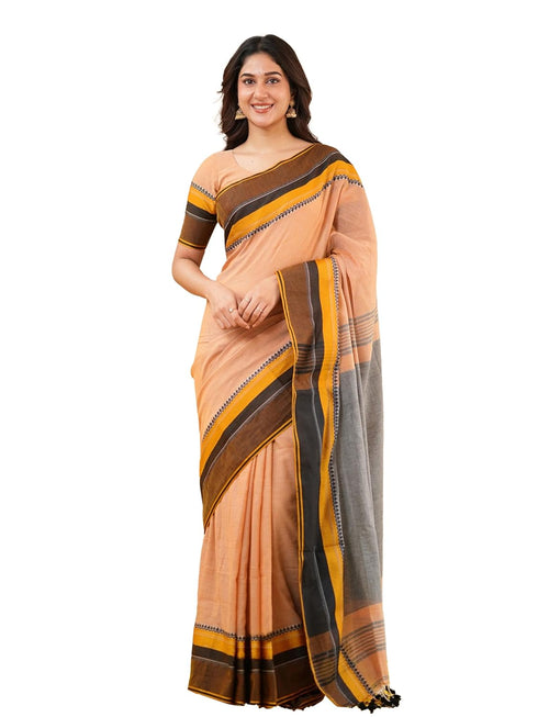 Vasthrlay Handloom Unstitched White Ethnic Wear
