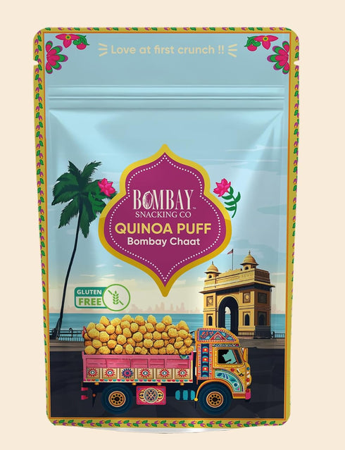 Bombay Snacking Company Quinoa Puff | Bombay Chaat Flavour | Roasted Snack