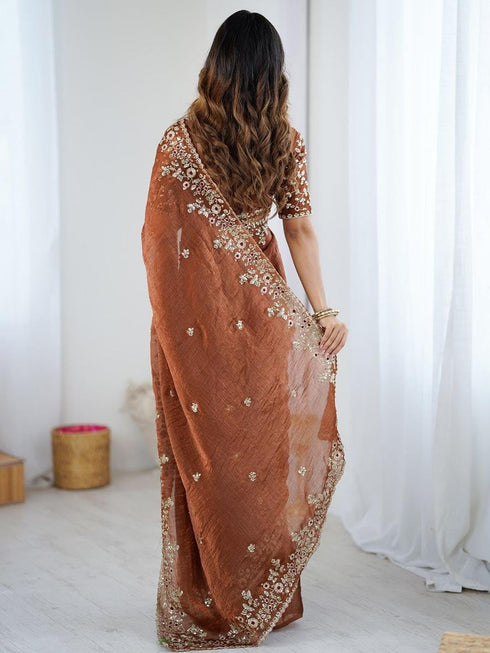 Vasthrlay Embroidery Unstitched Saree