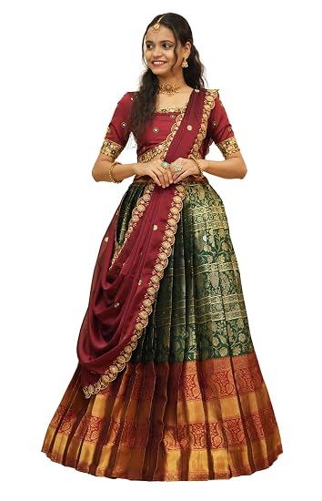Vasthrlay Traditional South Indian Semistitch Half Saree
