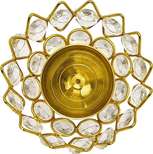 Lotus Design Crystal Diya Akhand Jyoti