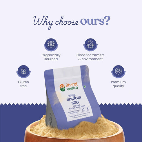 Bharat Vedica Organic Foxtail Millet Flour Organic kangani ka Atta
