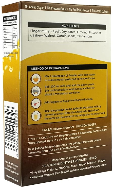 HEALTHY PANDA Organic Sprouted Ragi Dry Fruit Malt