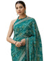 Vasthrlay Georgette Bandhani Unstitched Maroon Saree