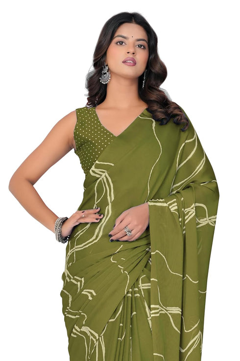 Vasthrlay Fashion Georgette Geometric Dusty Ethnic Wear