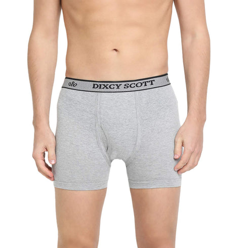 Dixcy Scott Men's Cotton Slim Fit Solid Innerwear Trunk (Pack of 3 K1-PR49491 Navy, Ultra Marine, Olive, Multicolour, Size Large, 90 cm)
