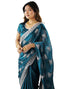 Vasthrlay Scalloped Embroidery Unstitched Lime Green Saree