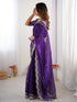 Vasthrlay Shimmer Embroidered Dark Saree