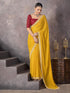 Vasthrlay Georgette Embrodery Unstitched Yellow Saree