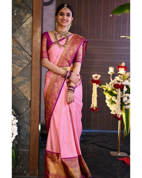 Vasthrlay Purple Kanjivaram Saree