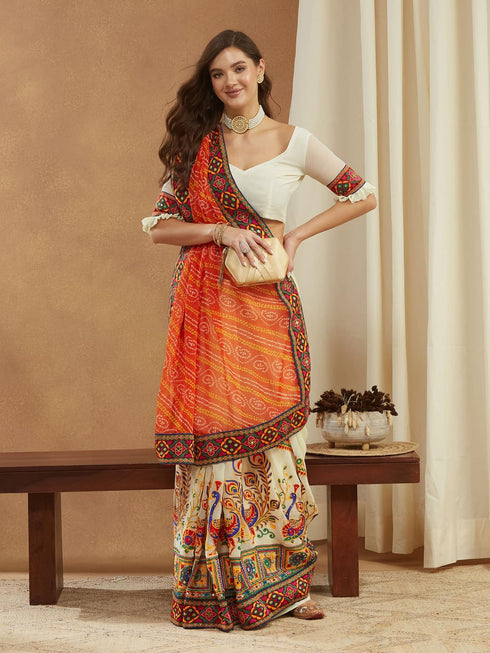 Vasthrlay Designer Embroidered Georgette Saree