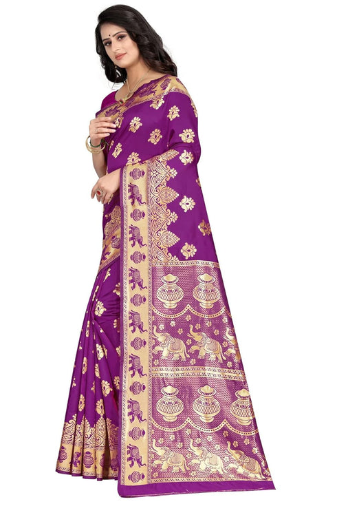 VasthrlayWoven Kanjivaram Blend Saree