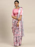 Vasthrlay Pink Printed Saree