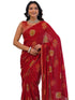 Vasthrlay Georgette Embroidery Unstitched Red Saree