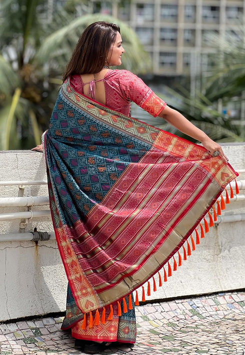 Vasthrlay Kanjivaram Patola Unstitched Ethnic Wear