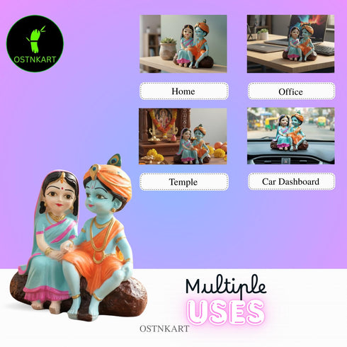 Radha Krishna Polyresin Idol – 4 Inch Multicolour