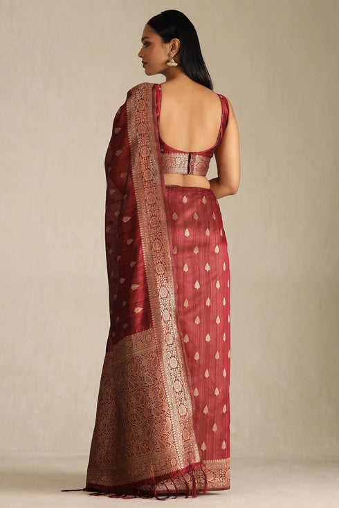 Vasthrlay Maroon Tussar Woven