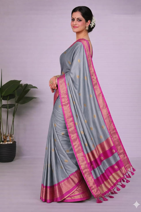 Vasthrlay Traditional Matching Unstitched Orangeblack