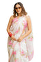 Vasthrlay Fashion Organza Printed White Ethnic Wear