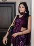 Vasthrlay Georgette Printed Unstitched Wine Saree