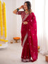 Vasthrlay Sequins Embroidery Green Saree