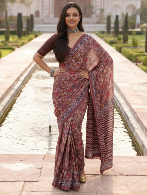 Vasthrlay Cotton Printed Unstitched Ethnic Wear
