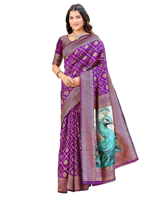 Vasthrlay Jacquard Blue Saree