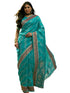 Vasthrlay Banarasi Weaving Unstitched Teal Saree