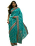 Vasthrlay Banarasi Weaving Teal Green Saree With Unstitched Blouse Piece