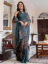 Vasthrlay Womens Printed Unstitched Dusty Pink Saree